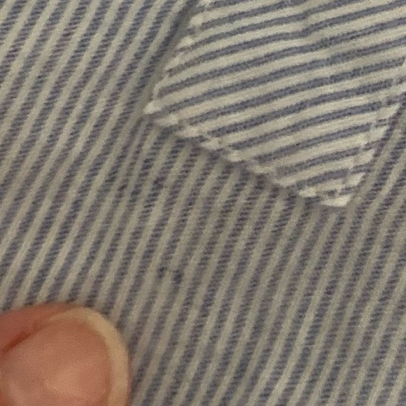 Loft lightweight cotton blue and white striped top shirt blouse - Picture 7 of 8